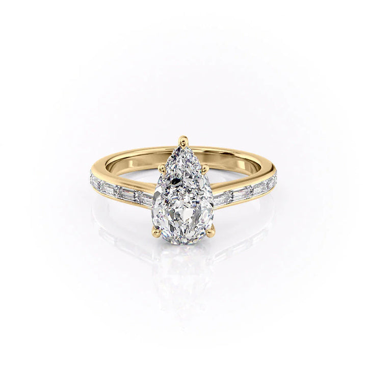 The Miracle Set With Pear Side Stone Lab Diamond 1 Carat 14K Gold#material_14k-gold