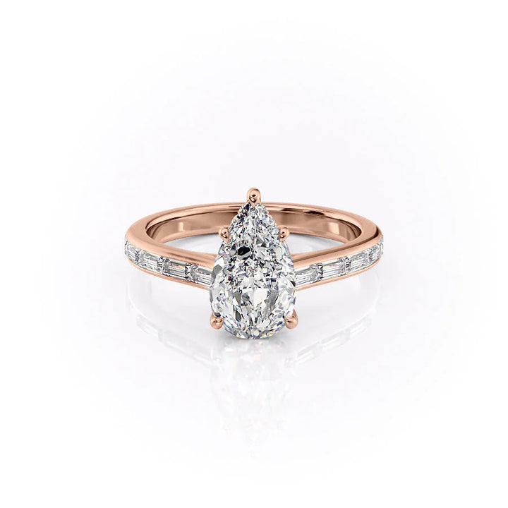 The Miracle Set With Pear Side Stone Lab Diamond 1 Carat 14K Rose#material_14k-rose