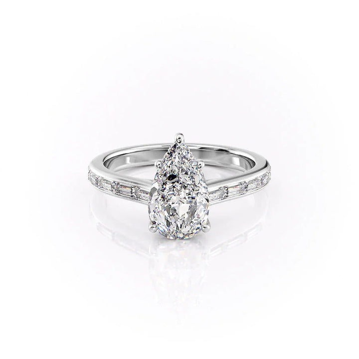 The Miracle Set With Pear Side Stone Lab Diamond 1 Carat 18K White#material_18k-white