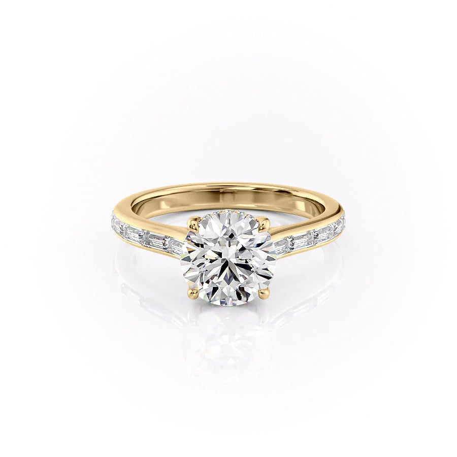 The Miracle Set With Round Side Stone Lab Diamond 1 Carat 14K Gold#material_14k-gold