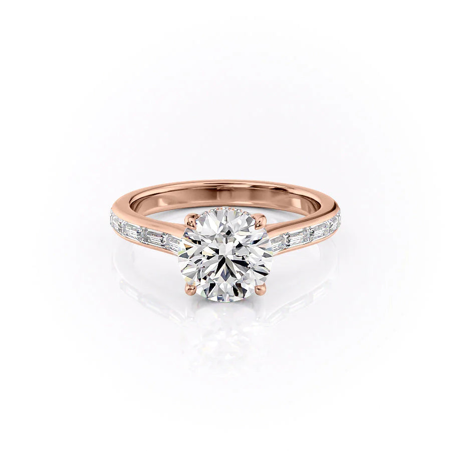 The Miracle Set With Round Side Stone Lab Diamond 1 Carat 14K Rose#material_14k-rose