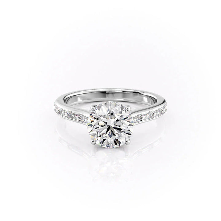 The Miracle Set With Round Side Stone Lab Diamond 1 Carat 14K White#material_14k-white