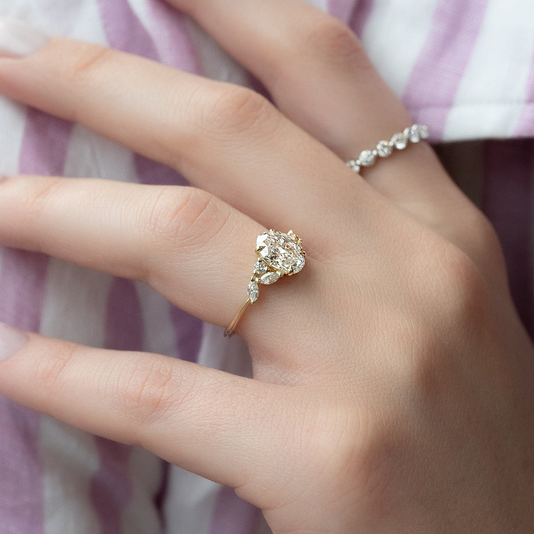 The Miranda Oval Lab Diamond Moissanite Engagement Ring