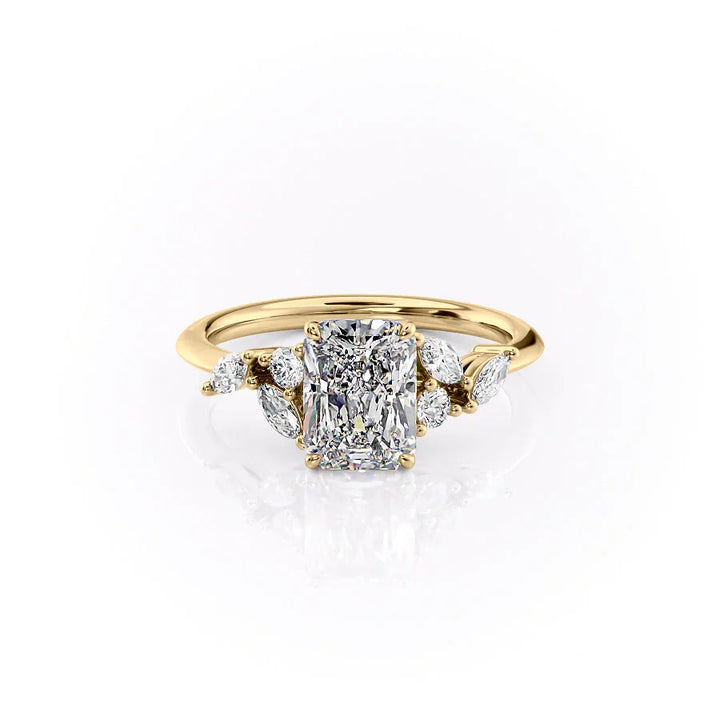 The Miranda Set With Radiant Side Stone Lab Diamond 1 Carat 14K Gold#material_14k-gold