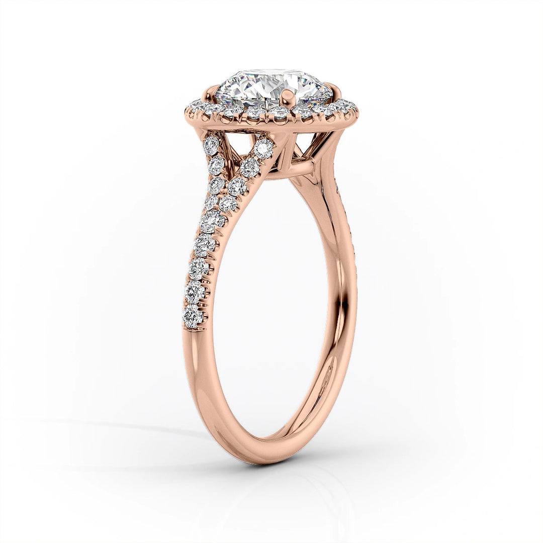 The Molly Set With Oval Pave Lab Diamond 1.5 Carat 14K Rose#material_14k-rose