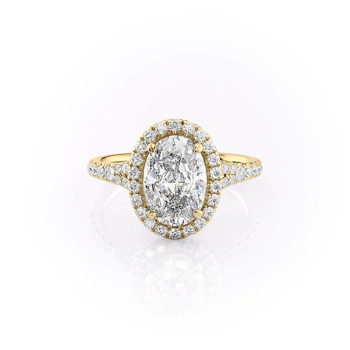 The Molly Set With Oval Pave Lab Diamond 1 Carat 18K Gold#material_18k-gold