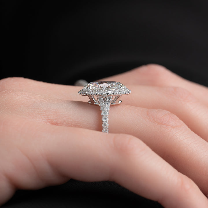 The Molly Oval Lab Diamond Moissanite Engagement Ring *Shown with 3 ct #material_white