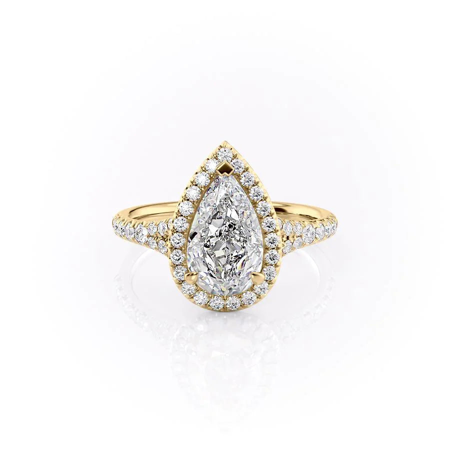 The Molly Set With Pear Pave Lab Diamond 1 Carat 14K Gold#material_14k-gold