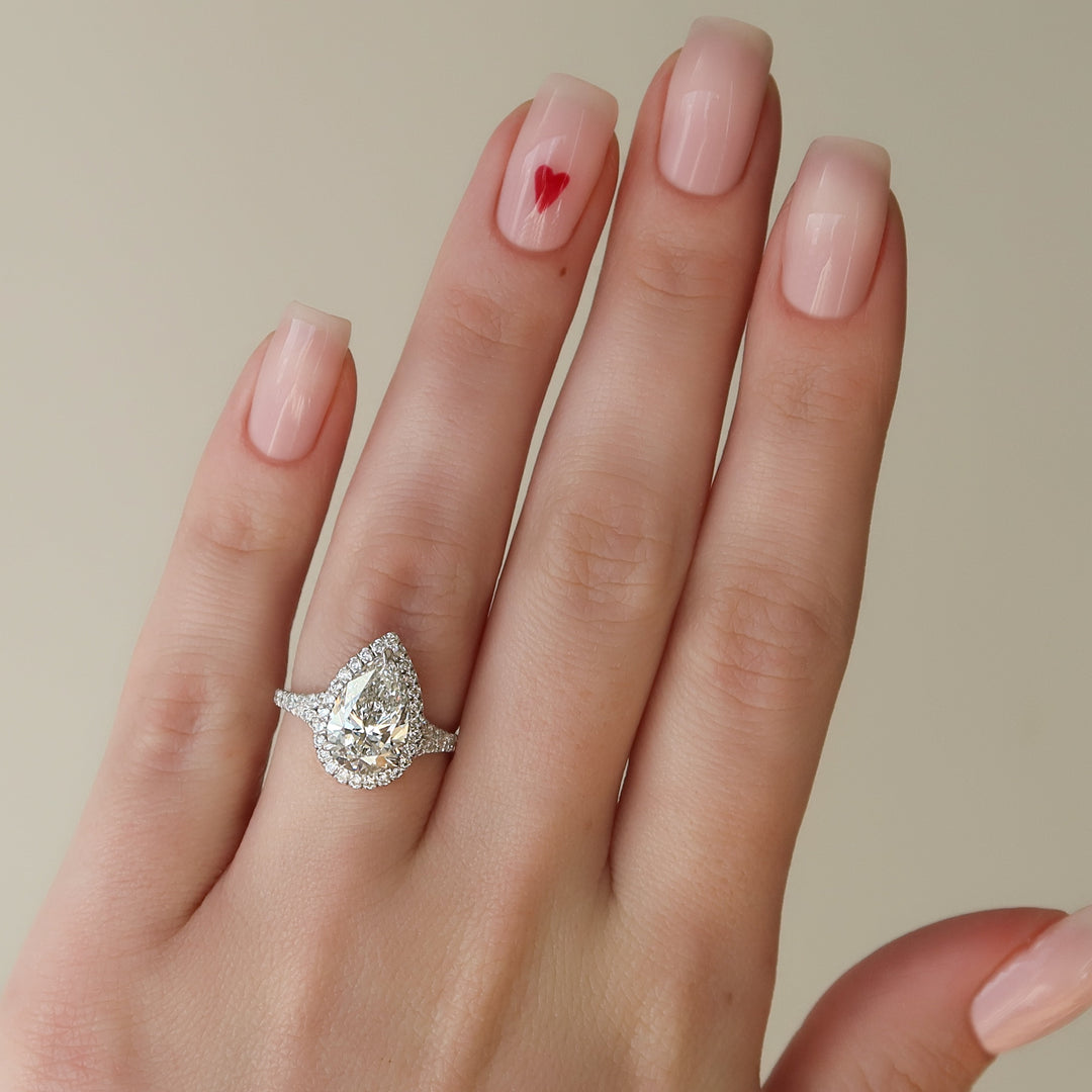 The Molly Pear Lab Diamond Moissanite Engagement Ring