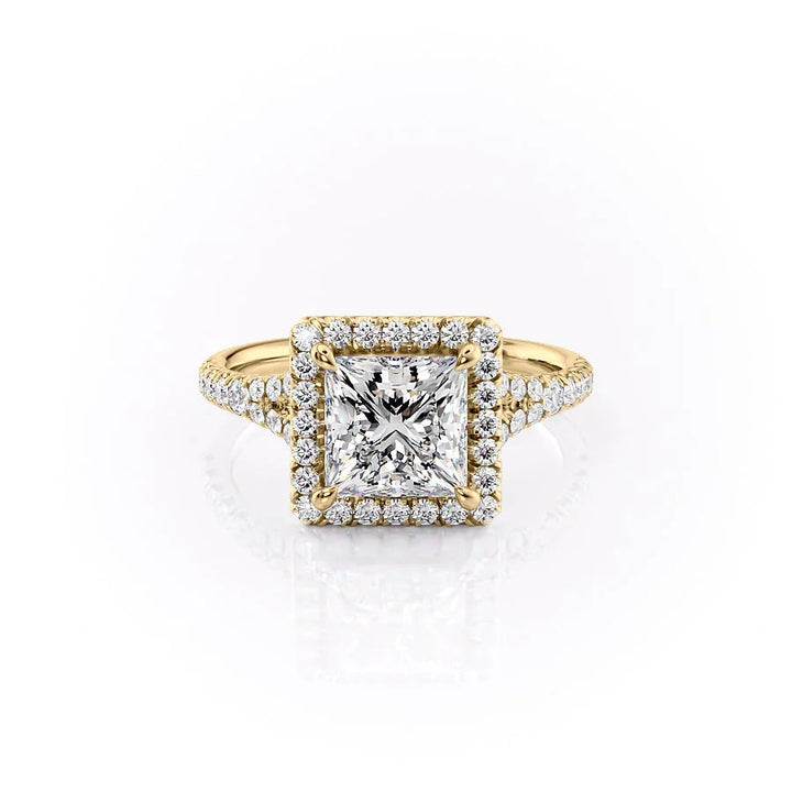 The Molly Set With Princess Pave Lab Diamond 1 Carat 18K Gold#material_18k-gold