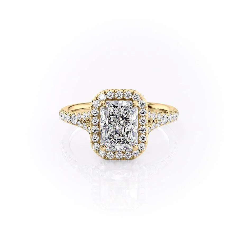 The Molly Set With Radiant Pave Lab Diamond 1 Carat 14K Gold#material_14k-gold