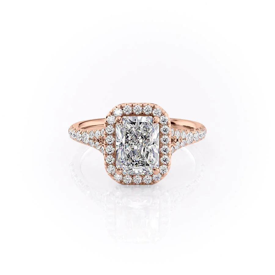 The Molly Set With Radiant Pave Lab Diamond 1 Carat 14K Rose#material_14k-rose