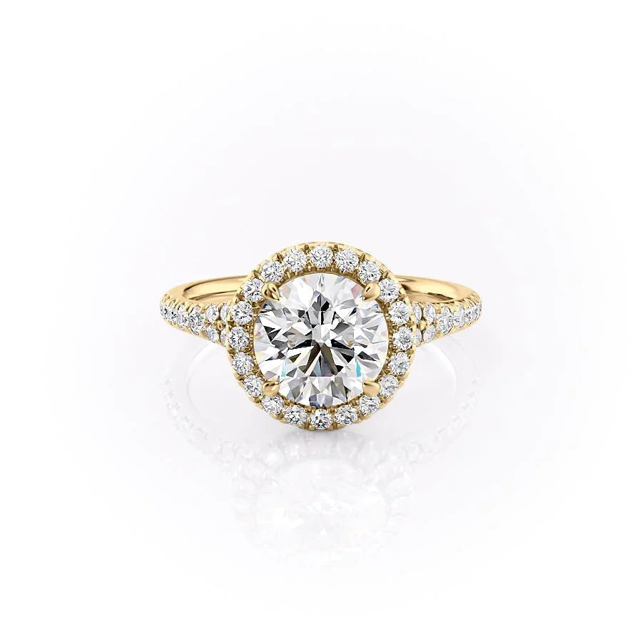 The Molly Set With Round Pave Lab Diamond 1 Carat 14K Gold#material_14k-gold