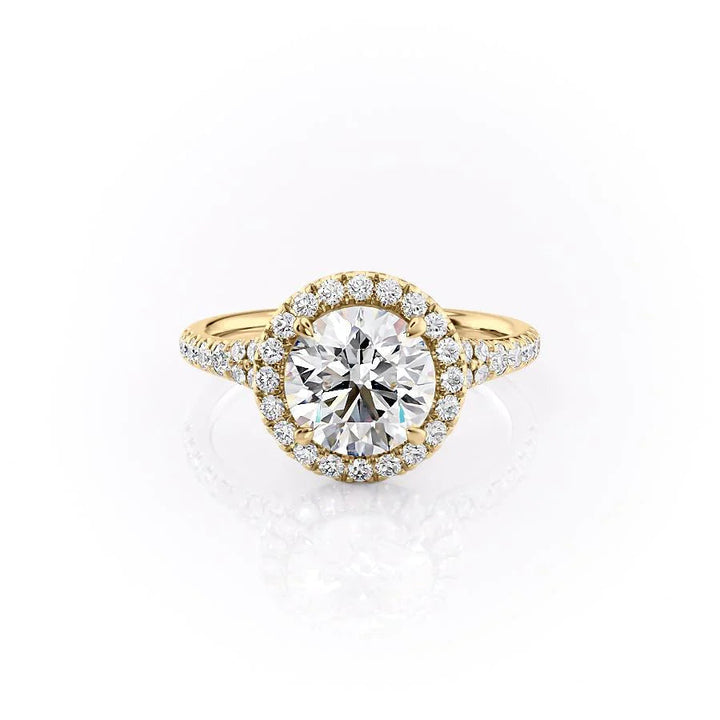 The Molly Set With Round Pave Lab Diamond 1 Carat 14K Gold#material_14k-gold