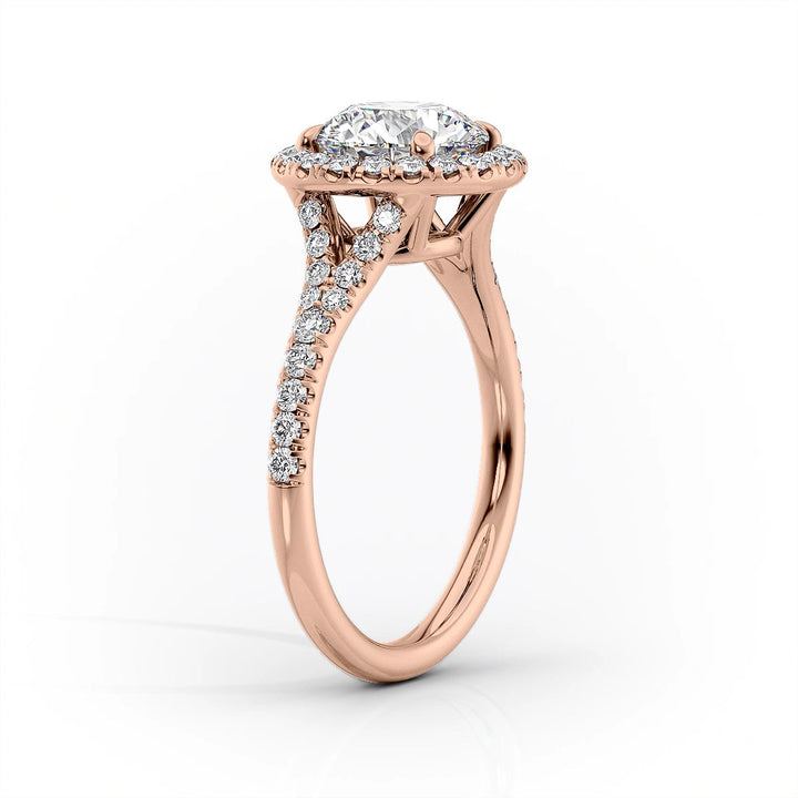 The Molly Set With Round Pave Lab Diamond 1.5 Carat 14K Rose#material_14k-rose