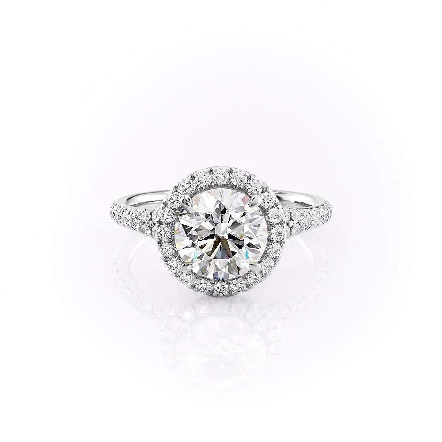 The Molly Set With Round Pave Lab Diamond 1 Carat 14K White#material_14k-white