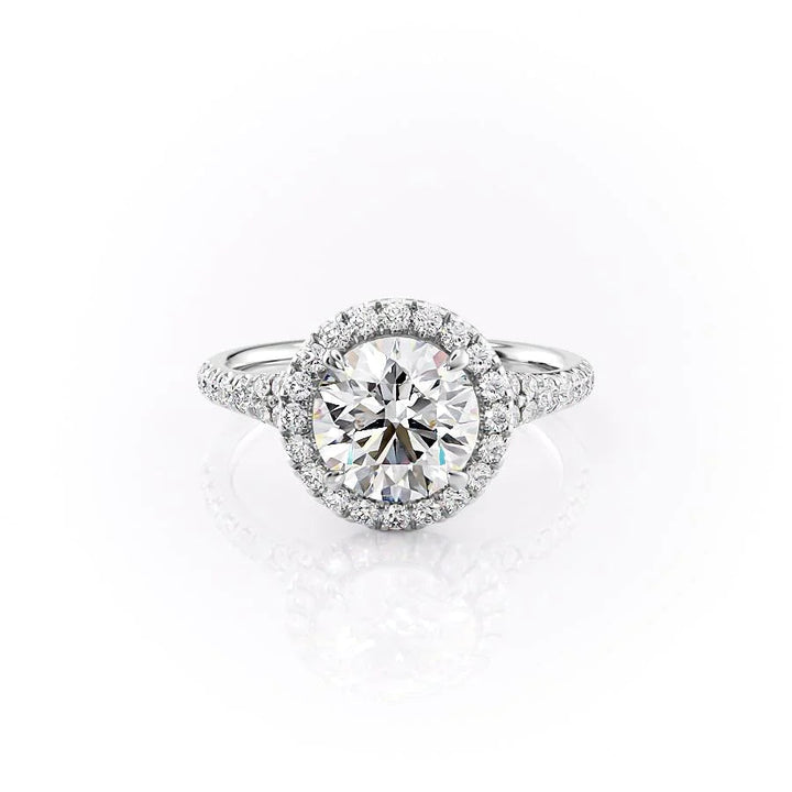 The Molly Set With Round Pave Lab Diamond 1 Carat 14K White#material_14k-white