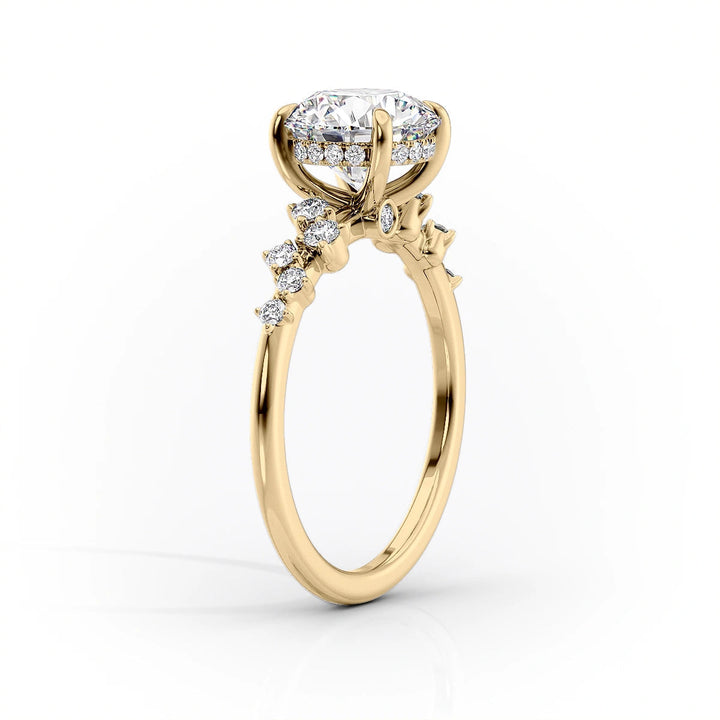 The Mona Set With Marquise Side Stone Lab Diamond 1.5 Carat 14K Gold#material_14k-gold