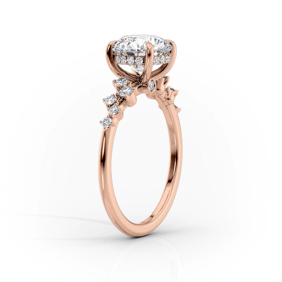 The Mona Set With Marquise Side Stone Lab Diamond 1.5 Carat 14K Rose#material_14k-rose