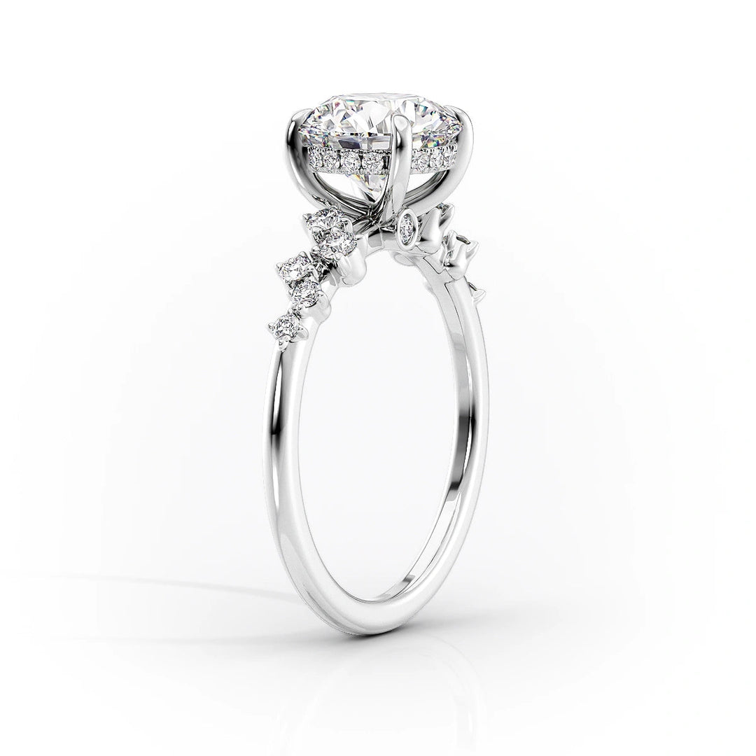 The Mona Set With Marquise Side Stone Lab Diamond 1.5 Carat 14K White#material_14k-white