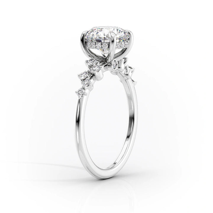 The Mona Set With Marquise Side Stone Lab Diamond 1.5 Carat 18K White#material_18k-white