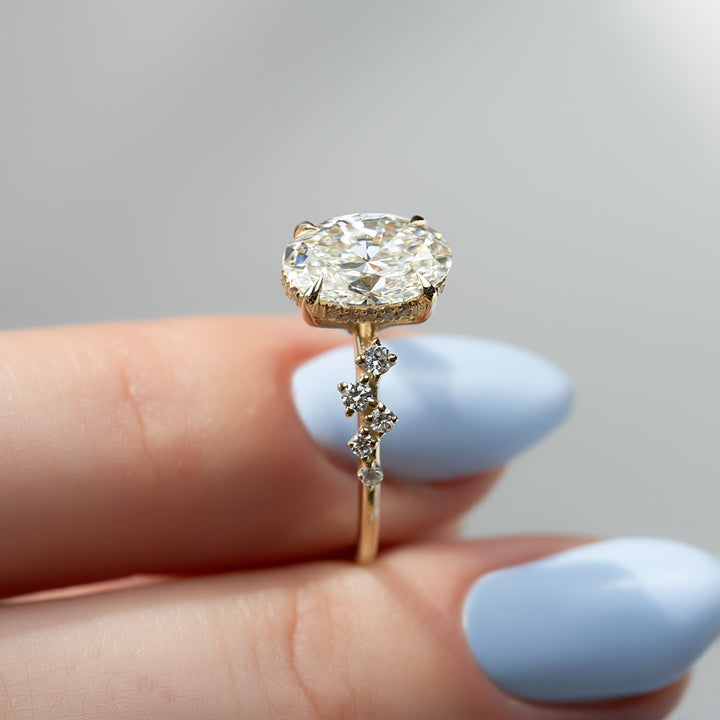 The Mona Oval Lab Diamond Moissanite Engagement Ring *Shown with 2 ct #material_gold