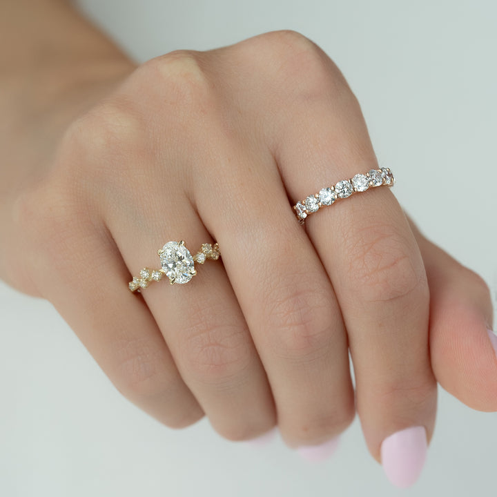 The Mona Oval Lab Diamond Moissanite Engagement Ring *Shown with 1 ct #material_gold