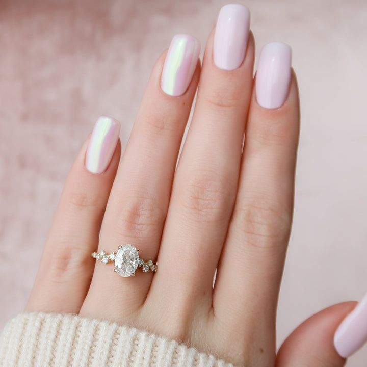 The Mona Oval Lab Diamond Moissanite Engagement Ring *Shown with 1.5 ct #material_gold