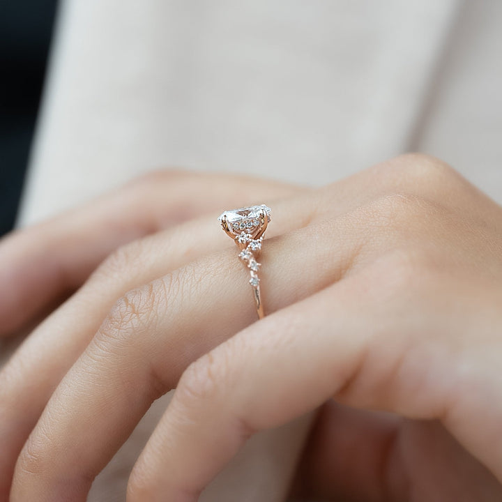 The Mona Oval Lab Diamond Moissanite Engagement Ring *Shown with 1 ct #material_rose