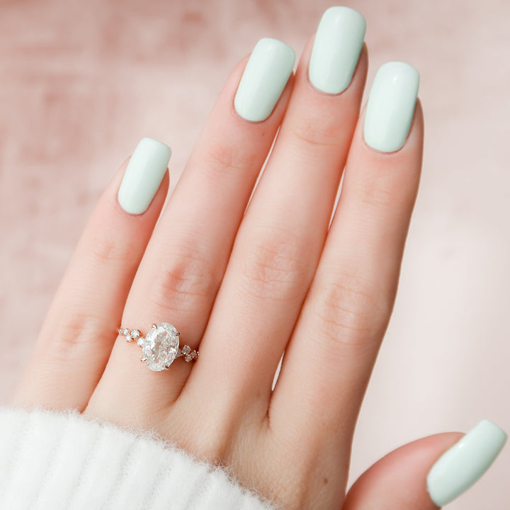The Mona Oval Lab Diamond Moissanite Engagement Ring *Shown with 2.5 ct #material_rose