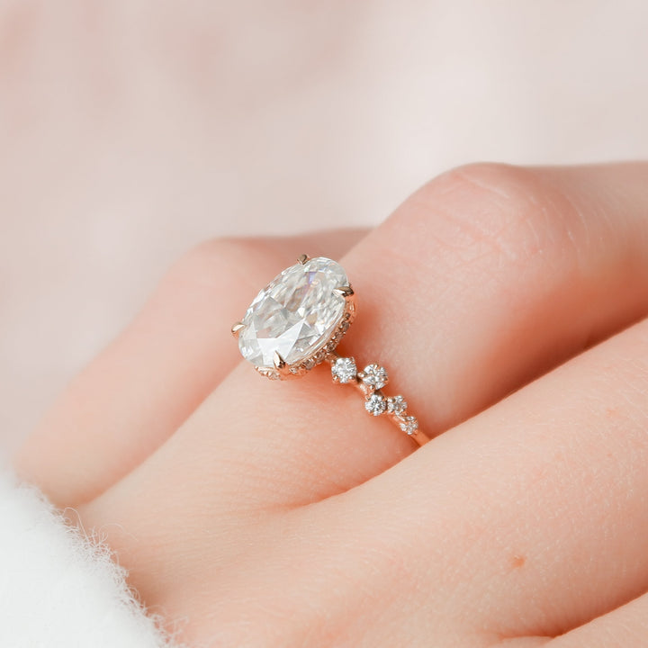 The Mona Oval Lab Diamond Moissanite Engagement Ring *Shown with 2.5 ct #material_rose