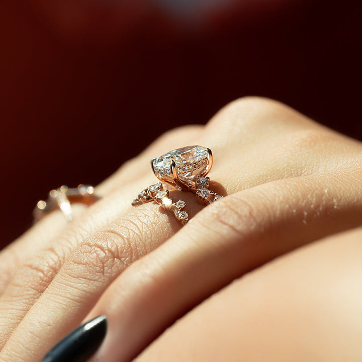The Mona Oval Lab Diamond Moissanite Engagement Ring *Shown with 2 ct #material_rose