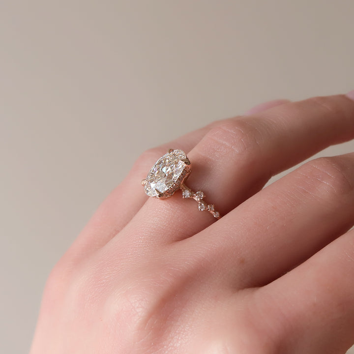 The Mona Oval Lab Diamond Moissanite Engagement Ring *Shown with 3.5 ct #material_rose
