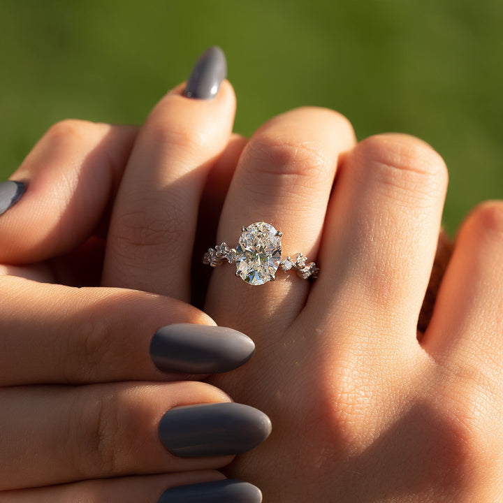 The Mona Oval Lab Diamond Moissanite Engagement Ring *Shown with 2.5 ct #material_white