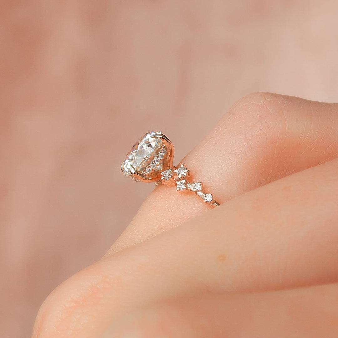 The Mona Set With Round Side Stone Lab Diamond 2.5 Carat 14K Rose#material_14k-rose