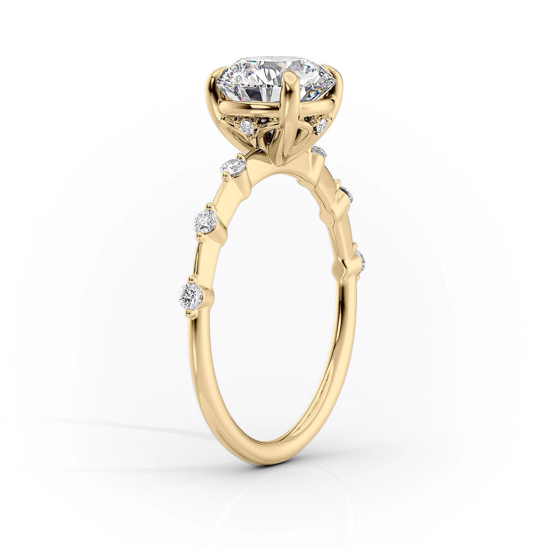 The Morgan Set With Cushion Solitaire Lab Diamond 1.5 Carat 14K Gold#material_14k-gold