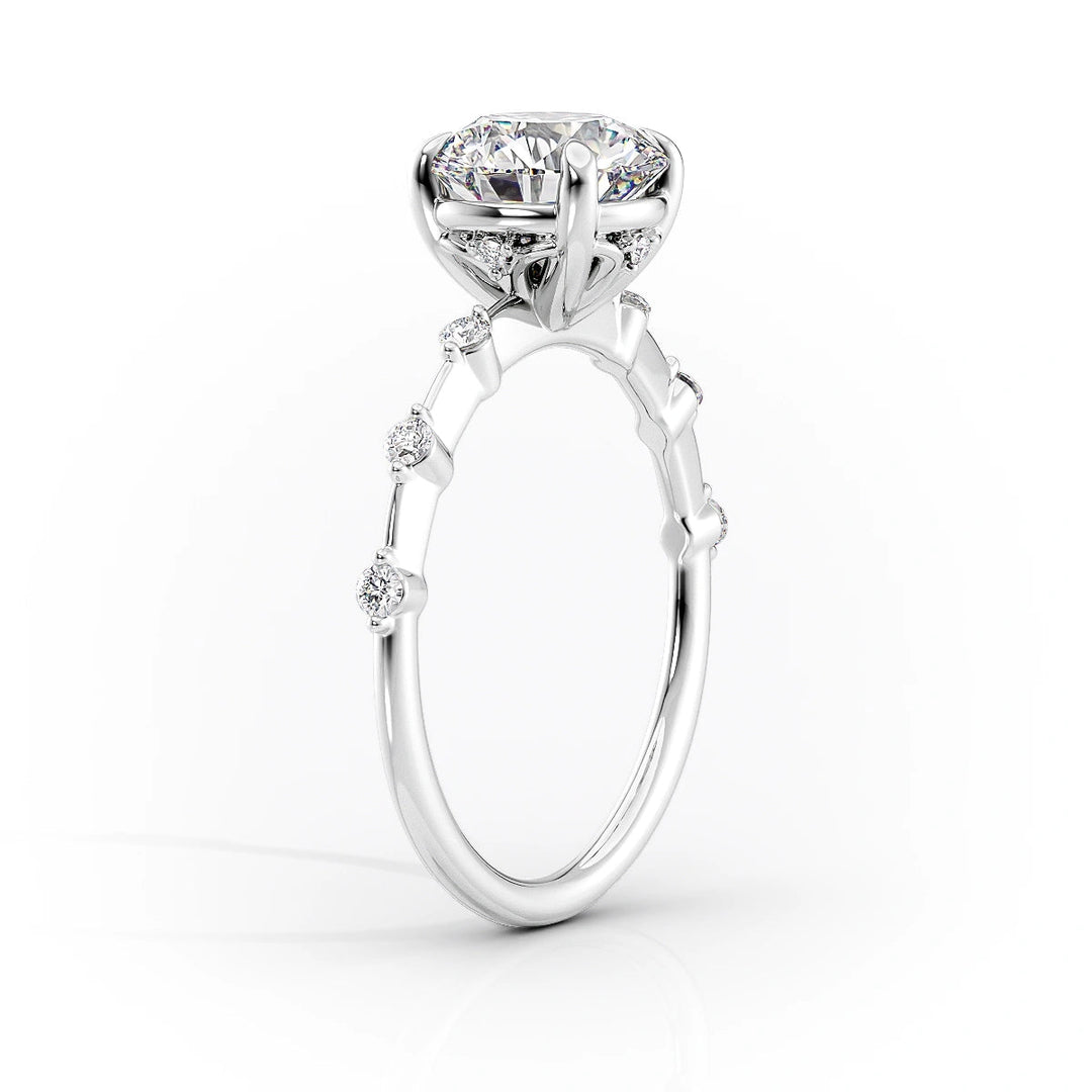 The Morgan Set With Cushion Solitaire Lab Diamond 1.5 Carat 18K White#material_18k-white