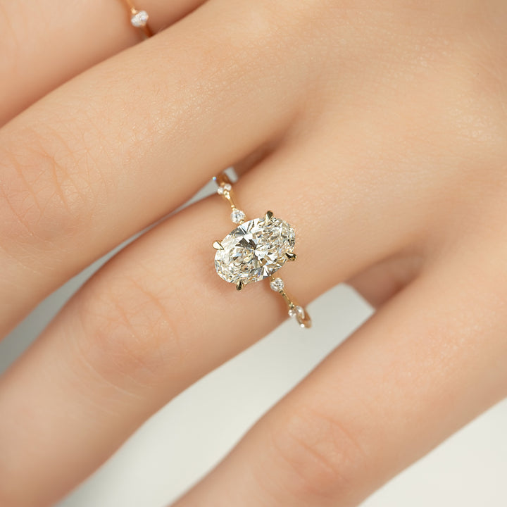 The Morgan Oval Lab Diamond Moissanite Engagement Ring *Shown with 1.5 ct #material_gold