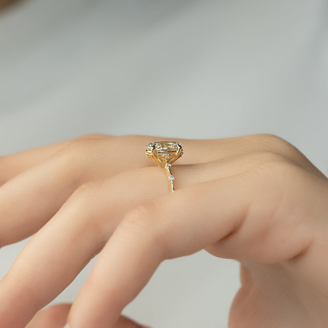 The Morgan Oval Lab Diamond Moissanite Engagement Ring