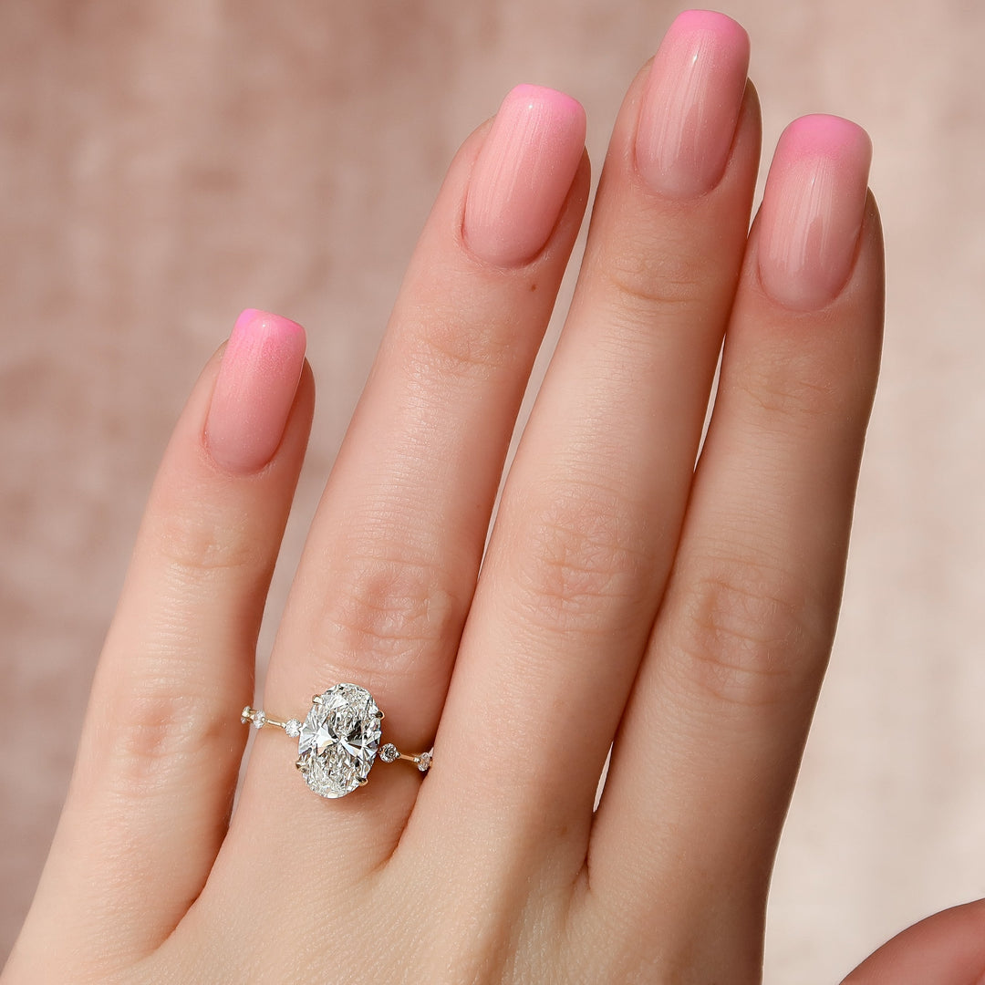 The Morgan Oval Lab Diamond Moissanite Engagement Ring