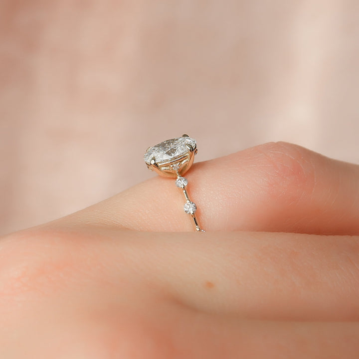 The Morgan Oval Lab Diamond Moissanite Engagement Ring *Shown with 1 ct #material_gold
