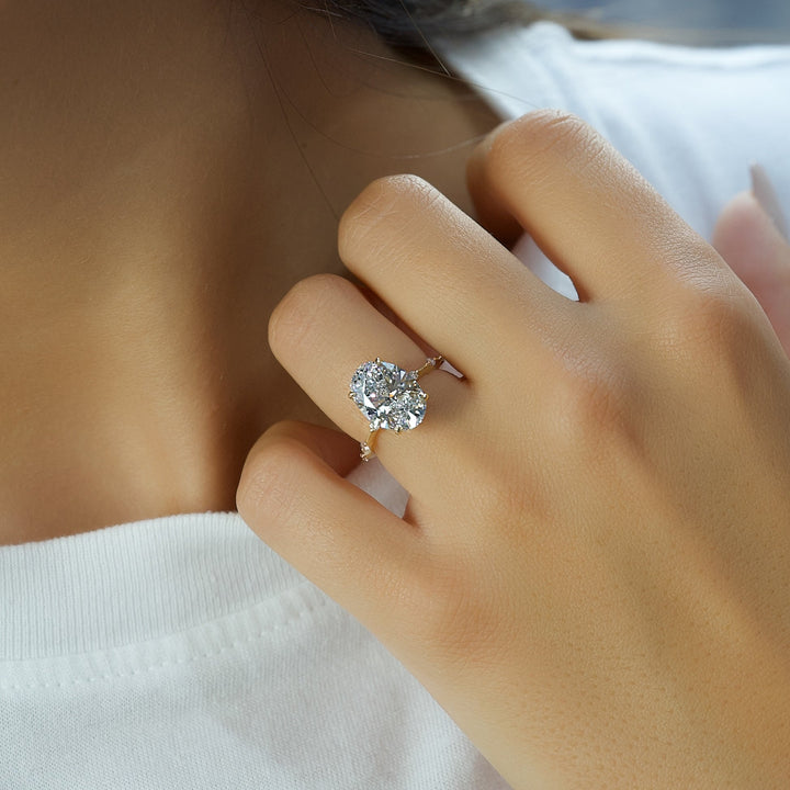 The Morgan Oval Lab Diamond Moissanite Engagement Ring *Shown with 4 ct #material_gold