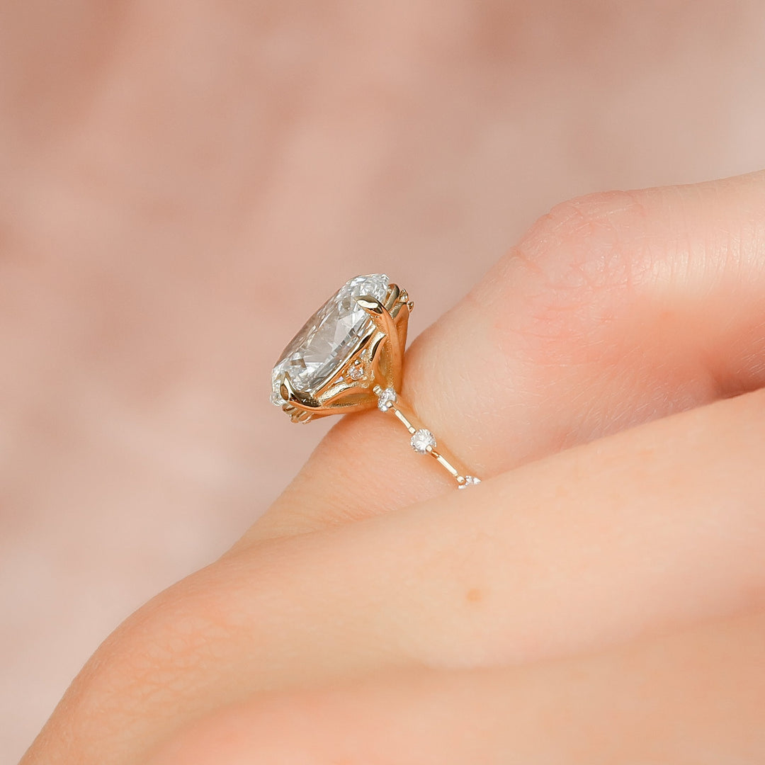 The Morgan Oval Lab Diamond Moissanite Engagement Ring