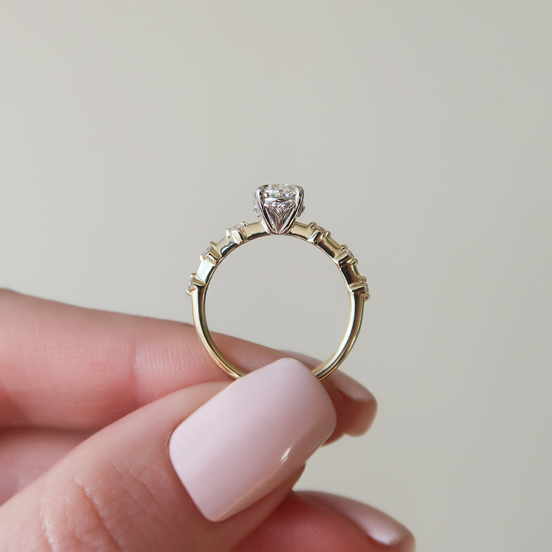 The Morgan Oval Lab Diamond Moissanite Engagement Ring
