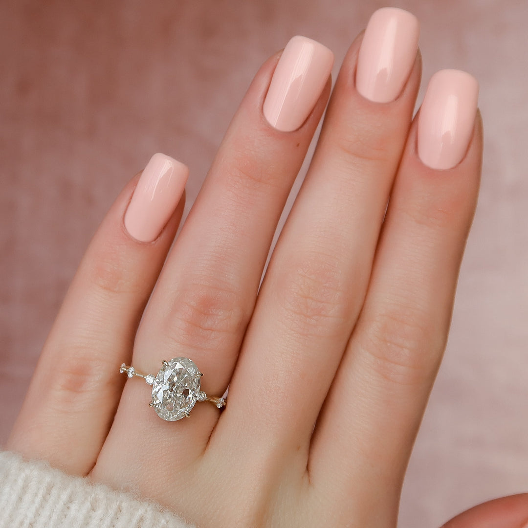 The Morgan Oval Lab Diamond Moissanite Engagement Ring