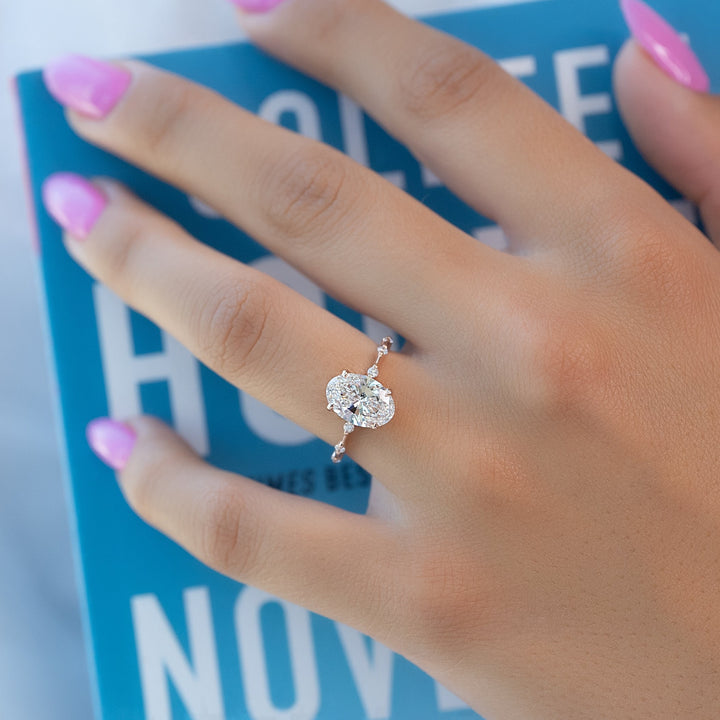 The Morgan Oval Lab Diamond Moissanite Engagement Ring *Shown with 2 ct #material_rose
