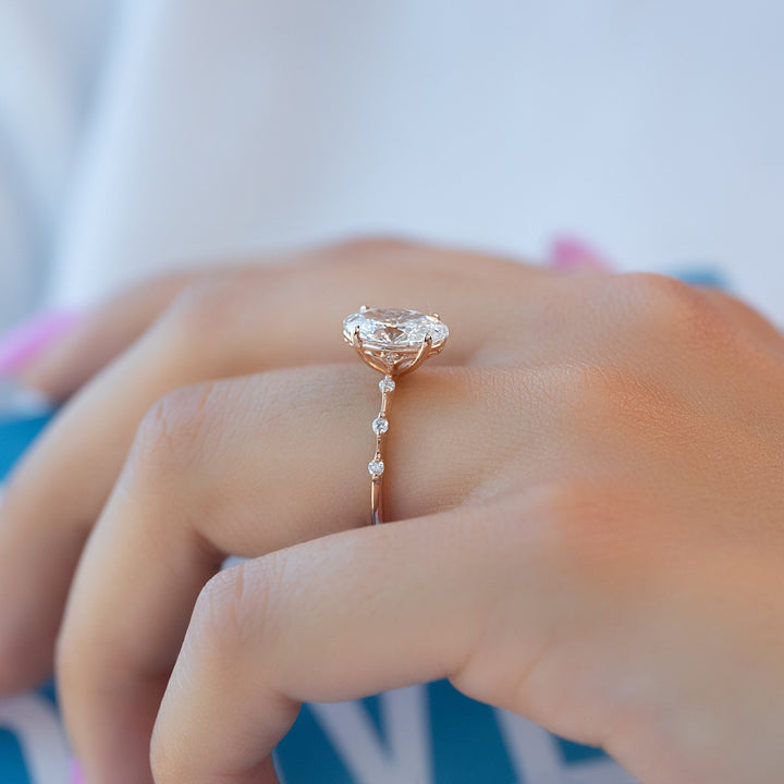 The Morgan Oval Lab Diamond Moissanite Engagement Ring *Shown with 2 ct #material_rose