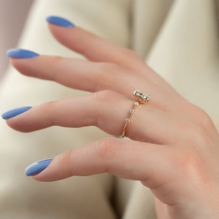 The Morgan Oval Lab Diamond Moissanite Engagement Ring *Shown with 1.5 ct #material_rose