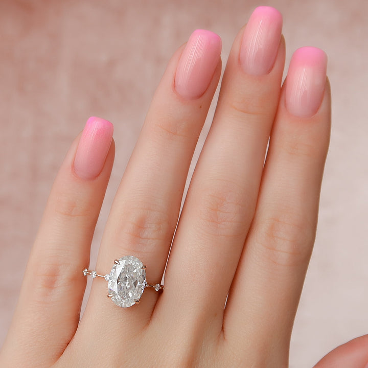 The Morgan Oval Lab Diamond Moissanite Engagement Ring *Shown with 4.5 ct #material_rose