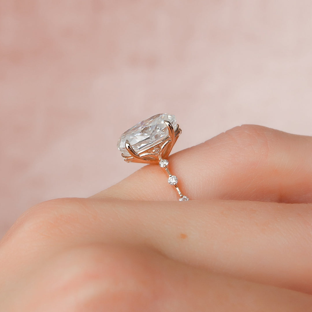 The Morgan Oval Lab Diamond Moissanite Engagement Ring
